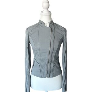 Y2K “Armani Exchange” Grey Asymmetrical Cargo Style Zip-up Jacket
